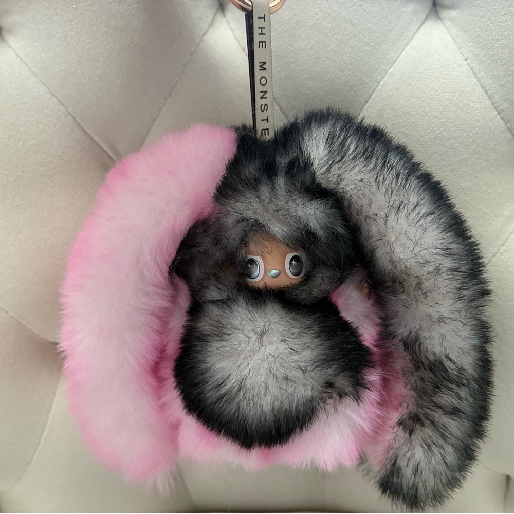 Gorgeous Pink & Black Labubu Mini - New, High-Quality Custom